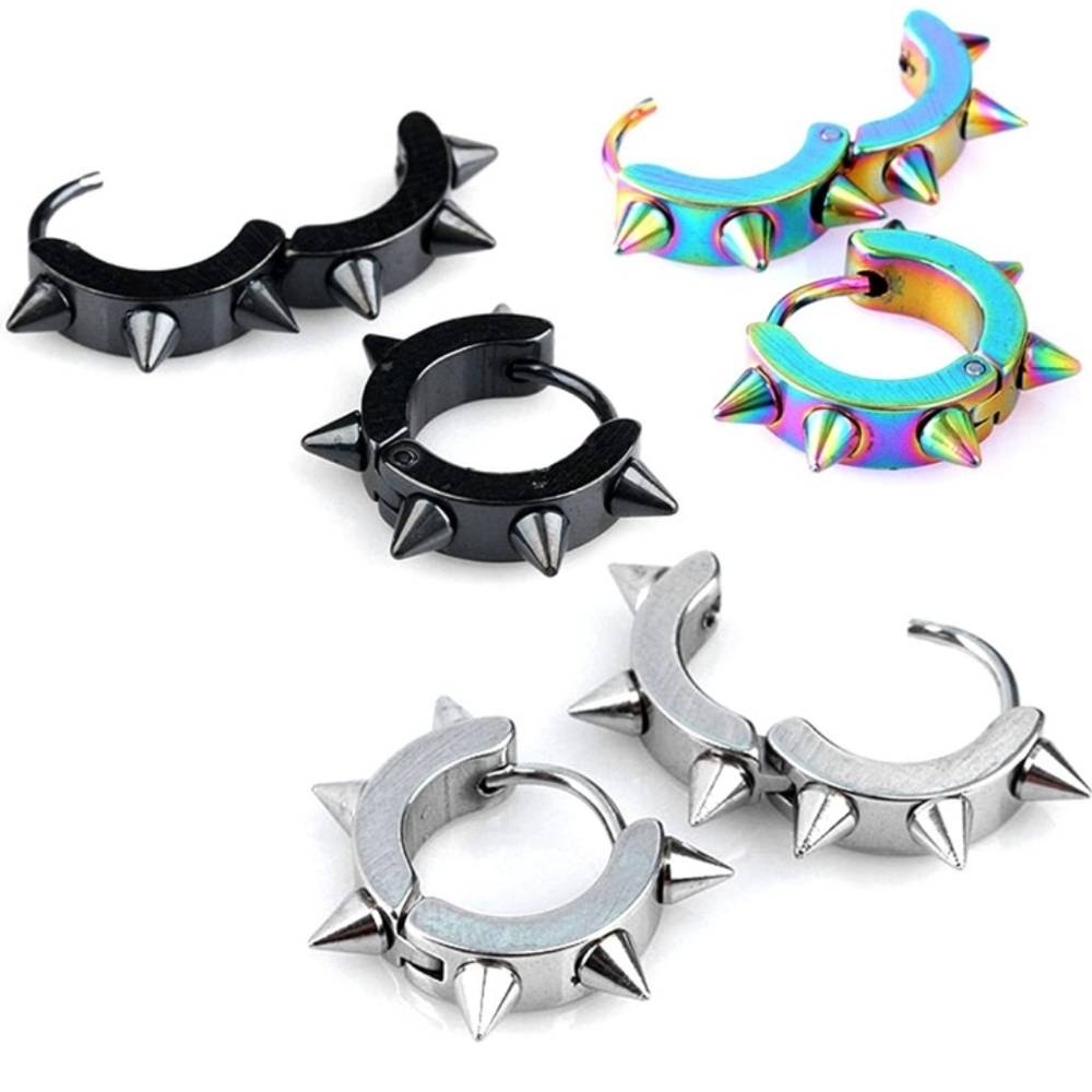 Men-Women 3 Pairs Set Spike Punk Earring